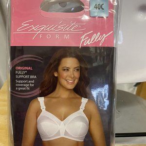 Equisite white full coverage bra size 40 c new in pkg adjustable straps